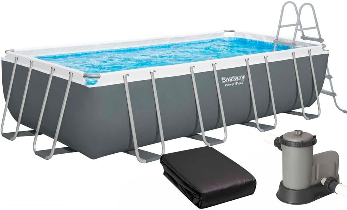 Каркасний басейн Bestway 56465 (549x274x122 см) з картриджним фільтром, драбиною та тентом, уцінка
